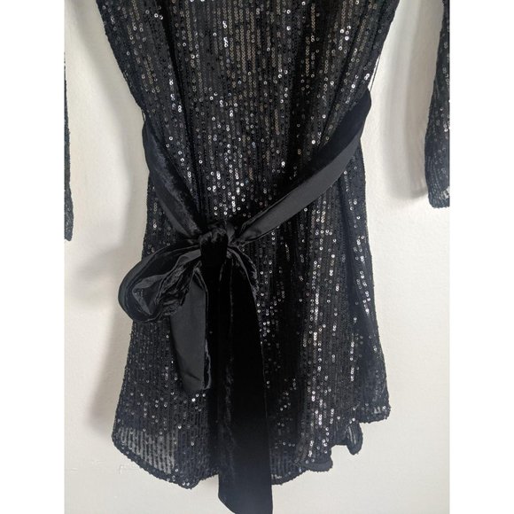 Anthropologie Starling Sequined Tie Tunic Dress S - Picture 5 of 10
